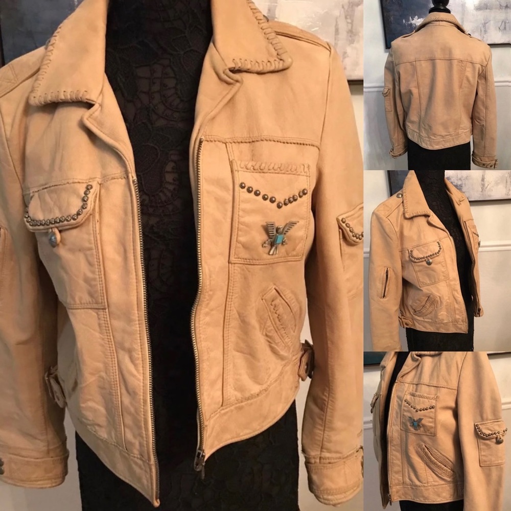 DOUBLE D RANCH LEATHER JACKET Vintage Chic by DDR Color is Palomino Size…